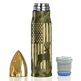 Deer American Flag Camouflage 17oz Stainless Steel Bullet Tumbler - Deer Hunting Gifts for Men - Unique Birthday Fathers day or Christmas Gifts for Hunters