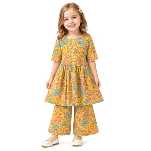 Image of Chandrakala Kids Kurti Pant Co-ord Set for Girls Ethnic Wear (KG119-P)