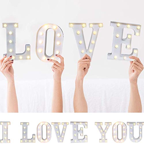 Marquesina Led Luces de Letras Signo Vintage Gran Marquesina Led Letra Alfabeto Símbolo Luces Signo Fiesta de Boda de Navidad