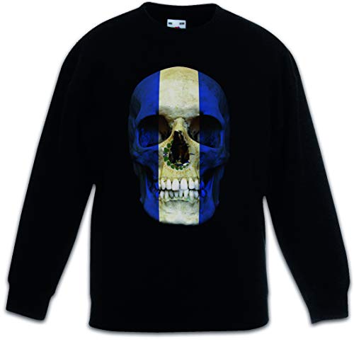 Sweat-shirt enfant noir Salvador pull skull flag garçon fille coton