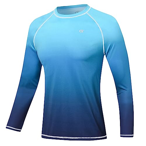 (Size: L) 2 Pack Men's Swim Shirts Rashguard UPF 50+ UV Sun Protection Shirt Athletic Workout Running Hiking T-Shirt Swimwear2
