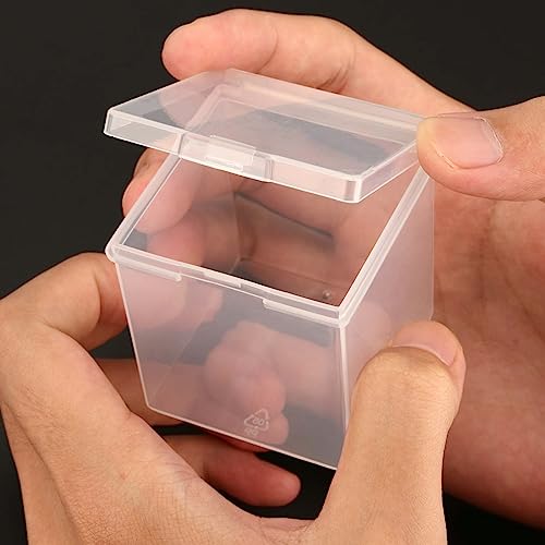 Image of JAPCHET 72 Pieces Plastic Bead Storage Containers, Clear Small Bead Organizers with Lid, Clear Square Display Boxes for Beads, Buttons and Candies, 2.2 x 2.2 x 2.3 In
