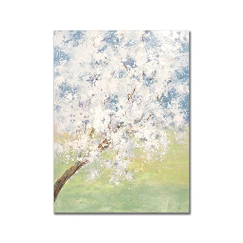 Peinture à l'huile fleur blanche paysage moderne couteau 50x75cm