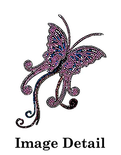 Universal Fit Front/Rear 4-Piece Full Set Crystal Bling Rhinestone Studded Carpet Car Suv Truck Floor Mats (Pink Butterfly/Black) #TOP5