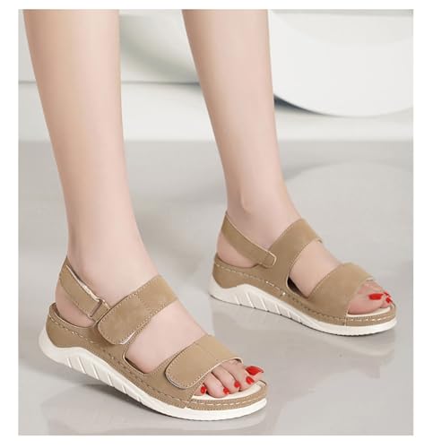 Wedge Sandals for Women Summer Dressy Open Toe Ankle Strap Sandals Casual Slip on Beach Shoes3