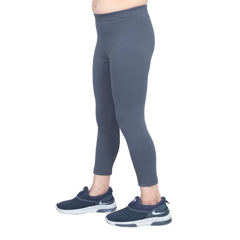 Image of ONE SKY Girls Ankle Length Leggings, Breathable Kids Wear, Versatile Tights for Girls, Stretchable, Easy to Care Slacks, Comfort Girls Leggings