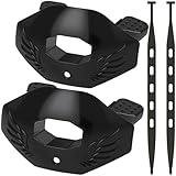 JUHUATAI 2Pcs Football Mouth Guard, Football Mouthpiece with Strap,Fits Adult & Youth,Soft and Durable, Full Mouth Protection,Lip Guard Mouth Piece, Black