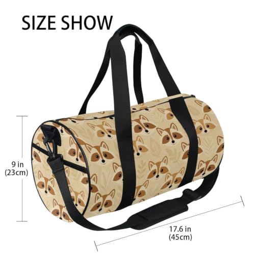 Bolsa deportiva de gimnasio con asas regulables y estampado original marrón 4