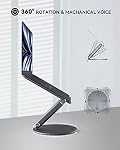 LULULOOK Laptop Stand, Foldable Laptop Stand with 360 Rotating Base, 360° Swivel Adjustable Aluminum Ergonomic Computer Stand for Desk Compatible with MacBook Pro/Air, Dell, Laptops (Gray 10-17inch)