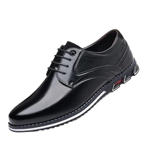 Men's Leisure Dress Oxford Sneakers Comfort Round Toe Lace Up Anti-Slip Lug Sole Classic Derby Shoes for Business Office Driving Walking Shoes