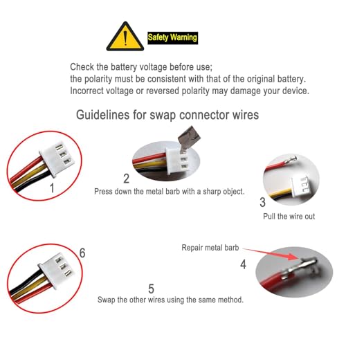 3,7 V 2600 mAh 18650 1s1p Wiederaufladbar Lithium Ionen Akku mit Jst XH2.54/2P Anschluss Stecker Kabel für DIY-Elektronik, Spielzeug, Beleuchtung und Bluetooth-Geräte
