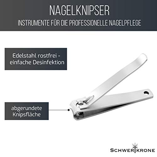 Schwertkrone Nagelknipser Set Nagelschneider Fingernagelknipser und Fußnagelknipser aus Premium Edelstahl Maniküre… – Bild 5