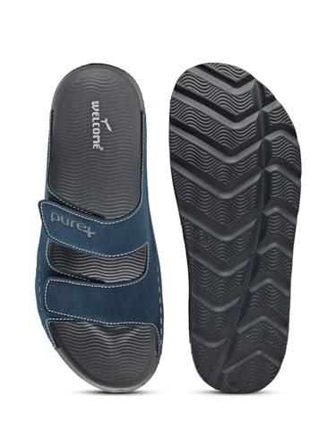 Image of URJO PURE Men's Sliders /Slippers Lightweight Super Flexible Arch Support Durable Anti Skid & Stylish Dailywear Sliders /Slippers for Men (URJO by Welcome)