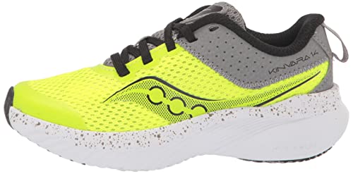 Saucony Kinvara 14 tênis de renda até o dedo, cítrico/cinza, 2,5 EUA unissex criança grande, Citron/