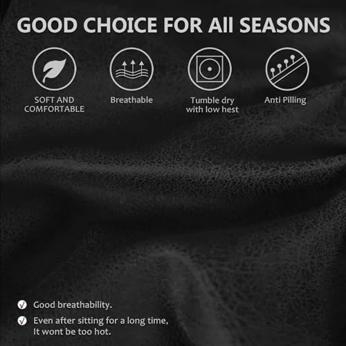 Image of molasofa Leather Like Additional Recliner Console Cover for Reclining Loveseat Covers Stretch Jacquard Middle Console Cover for Recliner Couch and Sofa Dark Black