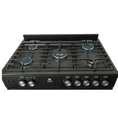 Gasline GAG90GPXFL-B Schwarz Gas Standherd mit Flaschenschrank Umluft Hähnchenspieß 71 Liter wok 4,8 kw 90cm Propan 50Mbar – Bild 4