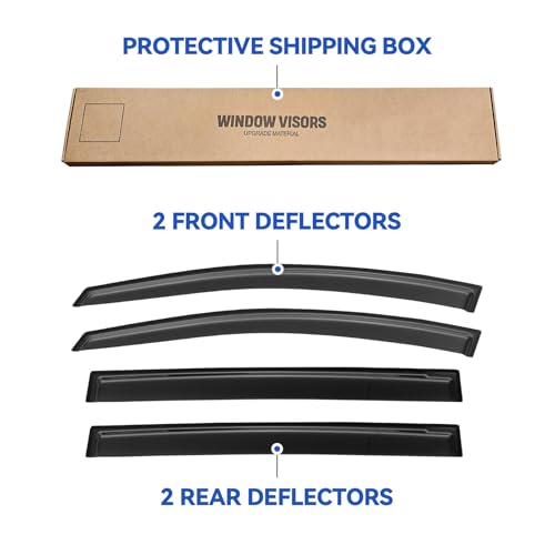 Image of Window Visors Rain Guards Shield for 2006-2015 Mazda 5, Out-Channel Window Vent Wind Deflectors Visors Shades for 06-15 Mazda 5