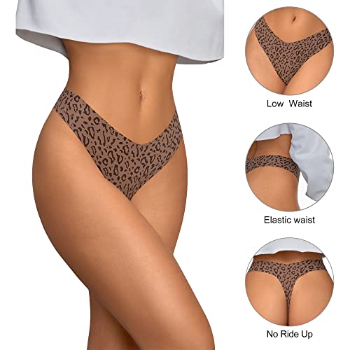 Image of DEANGELMON Seamless Thongs for Women No Show Thong Underwear Women Comfortable Multiple Pack