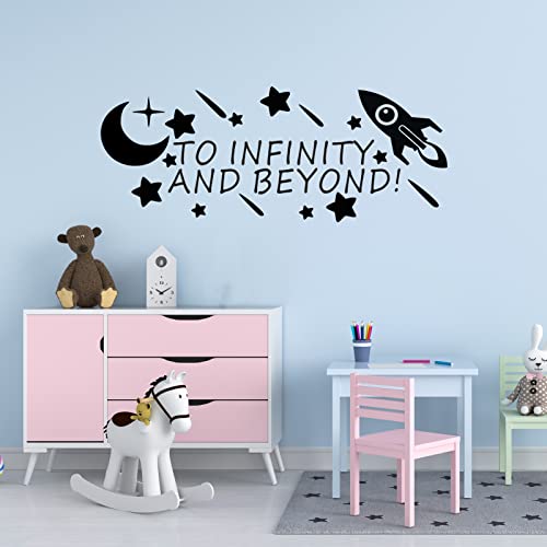 Wall Stickers For Kids, To Infinity And Beyond Wall Decals, (Easy To Install), Wall Decor Quotes Kids Baby Boys Girls Inspirational Nursery Bedroom Playroom Classroom Daycare, Disney Toy Story Buzz Lightyear Positive Teens Toddlers Children Poster Family Word Sayings Signs Art Home Vinyl 23"X9" #TOP3