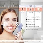 Facial Cleansing Brush Face Scrubber Exfoliator Rechargeable IPX7 Waterproof Electric Spin Cleanser Device for Exfoliating, Massaging and Deep Cleansing Removing Blackhead, Face Massaging - Image 5