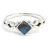 labradorit ring Hergestellt in Indien Ring Silber 925 Sterlingsilber Labradorit Stein (Nr: MRI 178), Ringgröße:56 mm/Ø 17.8 mm