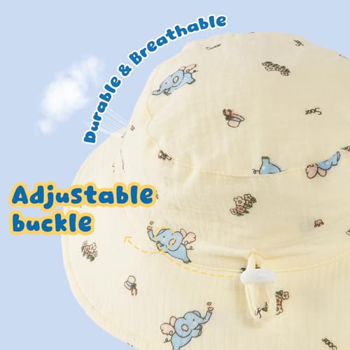 Image of Muslin Baby Sun Hat Sun Protection Baby Toddler Bucket Hats for Boys Girls