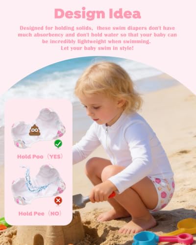 Image of ALVABABY Swim Diapers 3pcs Baby Toddler Snap One Size Reusable Adjustable Baby Boys' Swim Diapers for Swimming Lessons 3SWY75