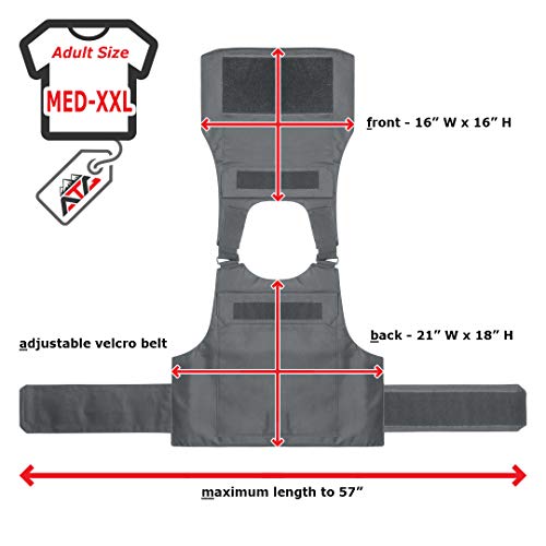 Wartechgears Discreet Vest Med-2Xl 10"X12" Fully Adjustable Law Enforcement Trainer Weight (Gray) #TOP3