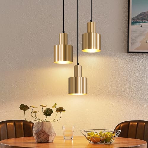 Deboola Pendelleuchte Esstisch Hängelampe Vintage - Esstischlampe Esszimmer Gold Design 3 Flammig Rund Esszimmerlampe E27 Hängeleuchte für Wohnzimmer Arbeitszimmer- Ohne Leuchtmittel Deboola Pendelleuchte Esstisch Hängelampe Vintage - Esstischlampe Esszimmer Gold Design 3 Flammig Rund Esszimmerlampe E27 Hängeleuchte für Wohnzimmer Arbeitszimmer- Ohne Leuchtmittel