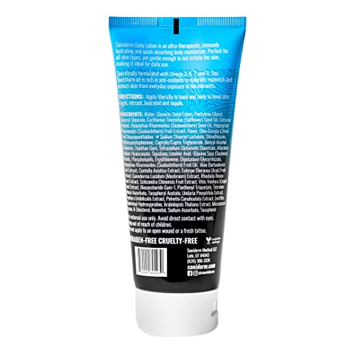 Saniderm Daily Dry Skin And Tattoo Lotion, Hydrating, Rejuvenating, Moisturizing Skin And Tattoo Care Lotion, Use For Daily Care, 6Oz Large-Sized Tube #TOP1
