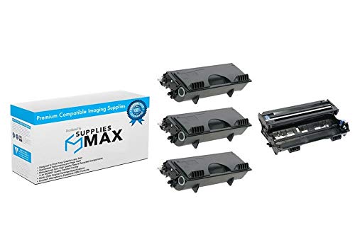 SuppliesMAX Compatible Replacement for Brother DCP-8040/DCP-8045/HL-5130/HL-5150/HL-5170/MFC-8120/MFC-8640/MFC-8840 Drum/Toner Value Combo Pack (1-Drum Unit/3-Toners) (DR-510_1PK/TN-570_3PK)