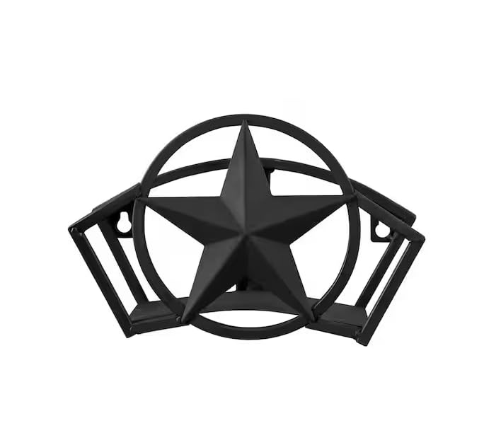 Star Design Garden Hose Holder, Black Metal, 125 ft Capacity, Wall Mount Hose Storage