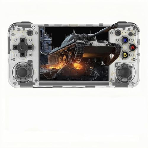 Anbernic RG35XX H Whatsko ハンドヘルドゲーム機 Linuxシステム搭載 3.5インチIPSOCAフルスクリーン 振動モーター WiFiオンライン対戦 日本語対応 64GB 透明白（Amazon）