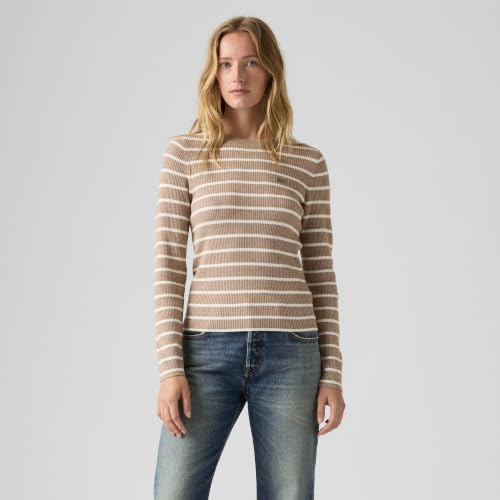Levi's Rib Crew Sweater Brandy Stripe Mushroom – Ansicht 3