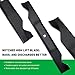 Grasscool YTH22V46 405380 Blades for Husqvarna Z246 YTH20K46 YTH21K46 YTH22K46 YTA22V46 RZ4623 Craftsman 46 inch Zero Turn Riding Mower Replace 405380 532405380 (High Lift)
