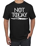 Not Today Arya Dagger GoT Thrones Stark Fan Pop Culture Men's Graphic T-Shirt, Black, Small