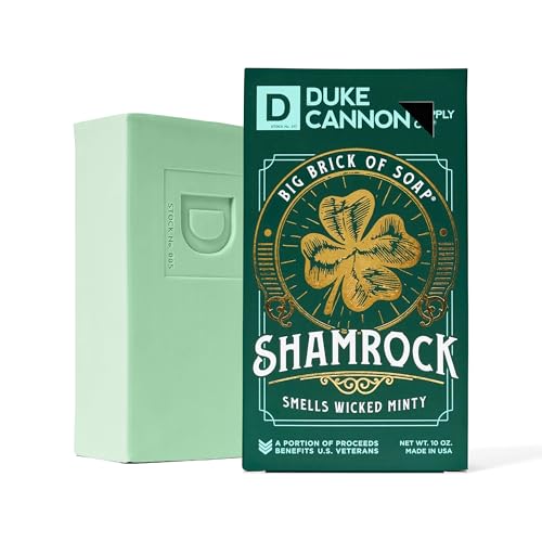 Image of Duke Cannon Big Brick of Soap - Shamrock, 10 oz - Triple-Milled, Long-Lasting Bar Soap with Wicked Minty Scent, Limited Edition