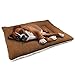 DOGJOG Dog Cushion Cover Dog Kennel Mat Washable Mat Comfortable Pad for Pet Dog bed for crate (Large, Brown)
