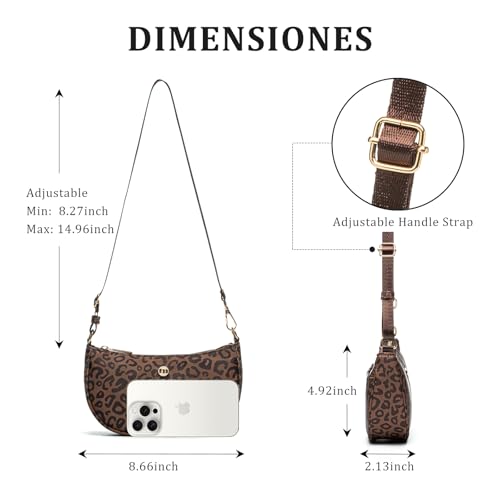 Image of Shoulder Bag for Women Handbags with Adjustable Strap Underarm Purse Mini Clutch Purses Trendy Crescent Bags 1L