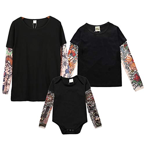Ropa Familiar a Juego Camiseta con Mangas de Nylon Niños Adultos Ropa...