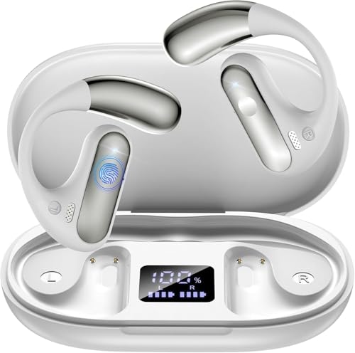 EUQQ Cuffie a Conduzione Ossea - Cuffie Bluetooth Sportive con Tecnologia Bluetooth 5.4, Design Open-Ear, Autonomia di 50 Ore, Perfette per Attività Sportive, Corsa e Uso all'Aperto