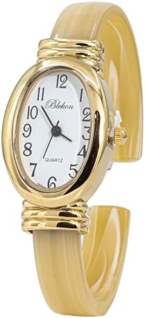 Collections Women's Round, Oval, Rectangle Case Shapes Acrylic Tortoise Shell Color Design Cuff Bangle Watch