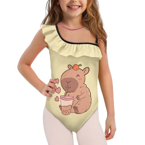 Image of Girls One Piece Swimsuits Size 3-14 Trendy Ruffle Bathing Suit Casual Hawaiian Summer Beach Swimwear