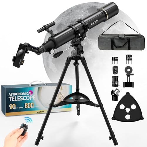 Astronomy Telescope for Adults & Beginners - 90mm Aperture 800mm Refractor with 32X-240X...