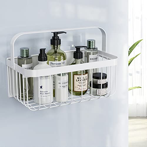 マグネット バスルームバスケット お風呂バス ラ ック 浴室用ラ ック シャワーラ ック 折りたたみ式ハンドル お風呂 持ち手付き バスルーム 収納棚 マグネット吸着式壁掛け 小物フ ック付き 水切り 穴あけ不要 錆びにくい 浴室とキッチンの収納ラ ック