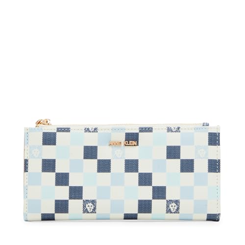 Anne Klein Womens Checkered Bifold Wallet, Midnight Multi