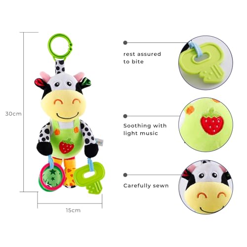 Lukcozmo Interactive 3D Teethers Musical Baby Toy-Plush Stroller Hanging Doll For Infant Babies Stuffed Animal Activity Soft Toys With Multi-Sensory Crinkle thumb #1