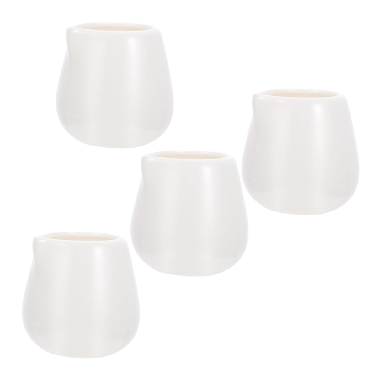 VINTORKY 4pcs Ceramic Milk Cup Coffee Creamer Pitcher Espresso Wdt Containers Milk Pourer Small Milk Jug Sauce Cups Water Bottles Mini Oatmilk Water Kettle Ceramic Milk Jugs White Ceramics