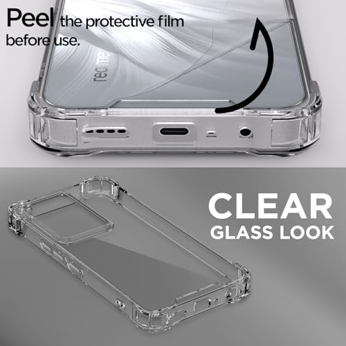 Image of Pikkme Back Cover for Realme C71 PC + TPU Clear Transparent Raised Edges Shockproof Protective Phone Bumper Case(Transparent)