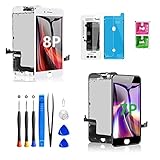 Diykitpl Two Screens for iPhone 7 Plus Screen Replacement LCD Black 5.5 inch, for iPhone 8 Plus Screen Replacement White 5.5 Inch